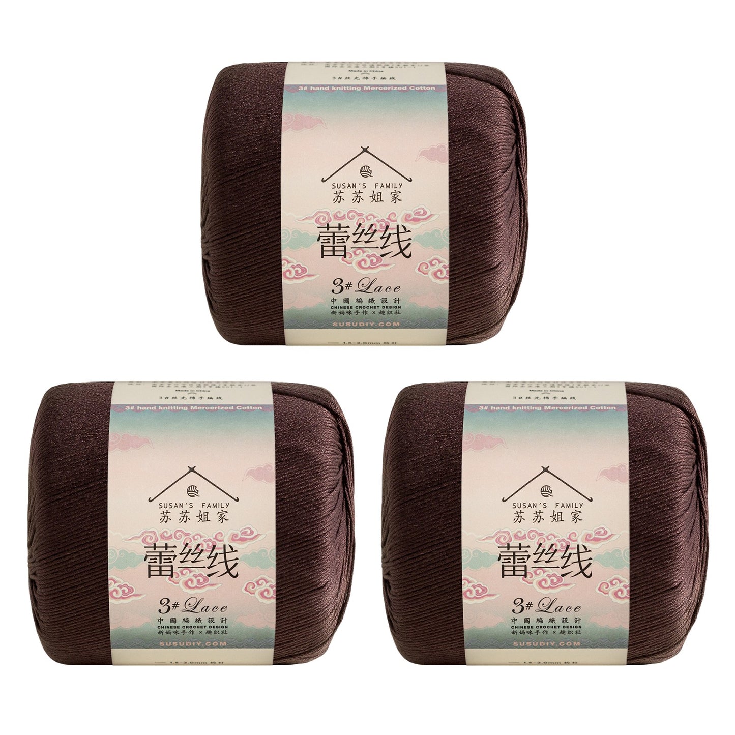 Susan's Family 3# Lace Yarn 3 Packs 【US Warehouse】