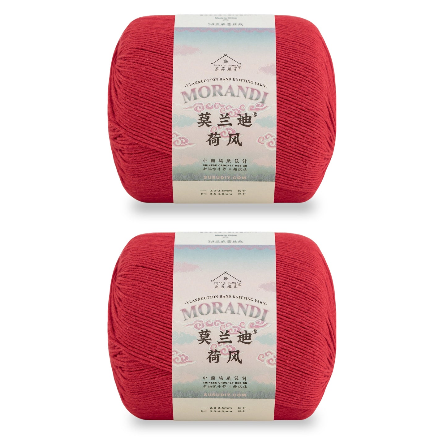 Susan's Family Molandi Flax Lace Yarn 2 Packs 【US Warehouse】