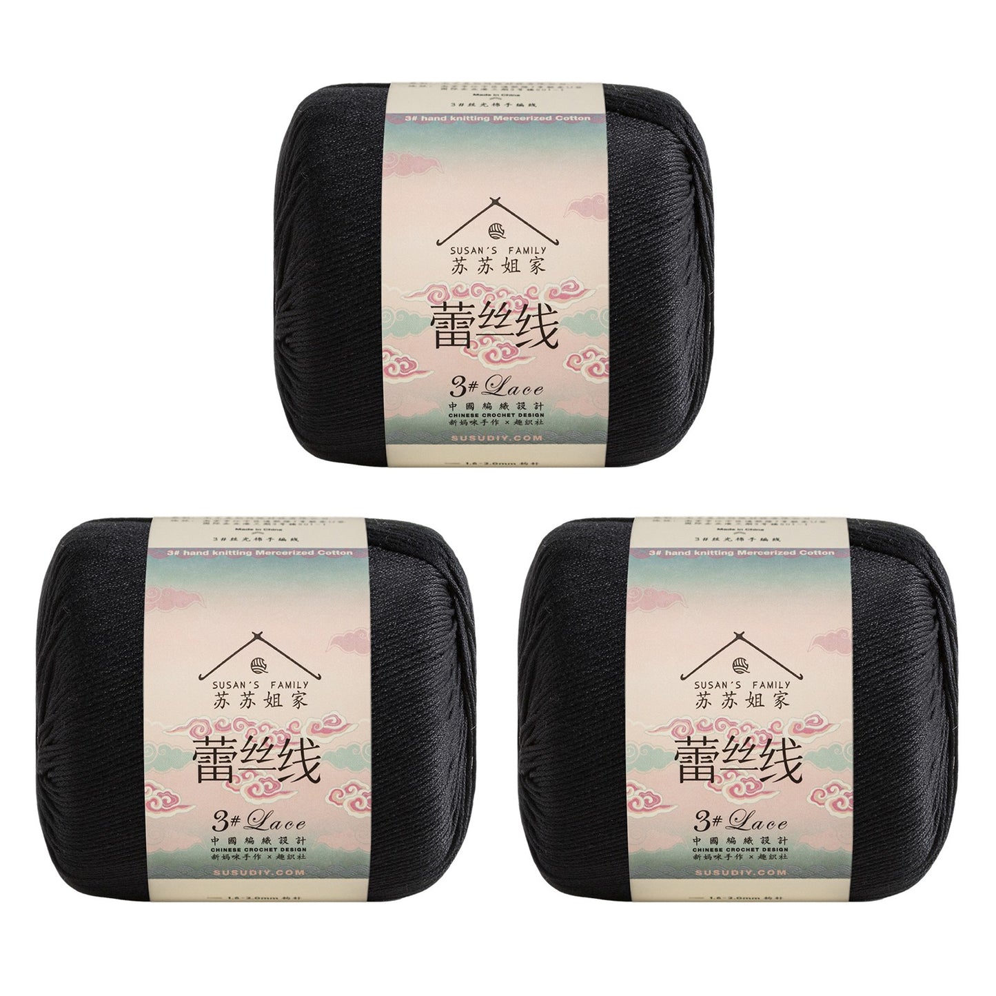 Susan's Family 3# Lace Yarn 3 Packs 【US Warehouse】