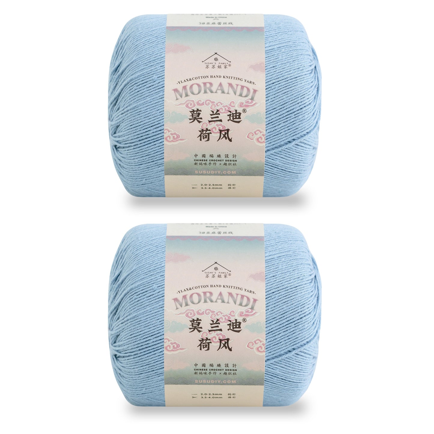 Susan's Family Molandi Flax Lace Yarn 2 Packs 【US Warehouse】