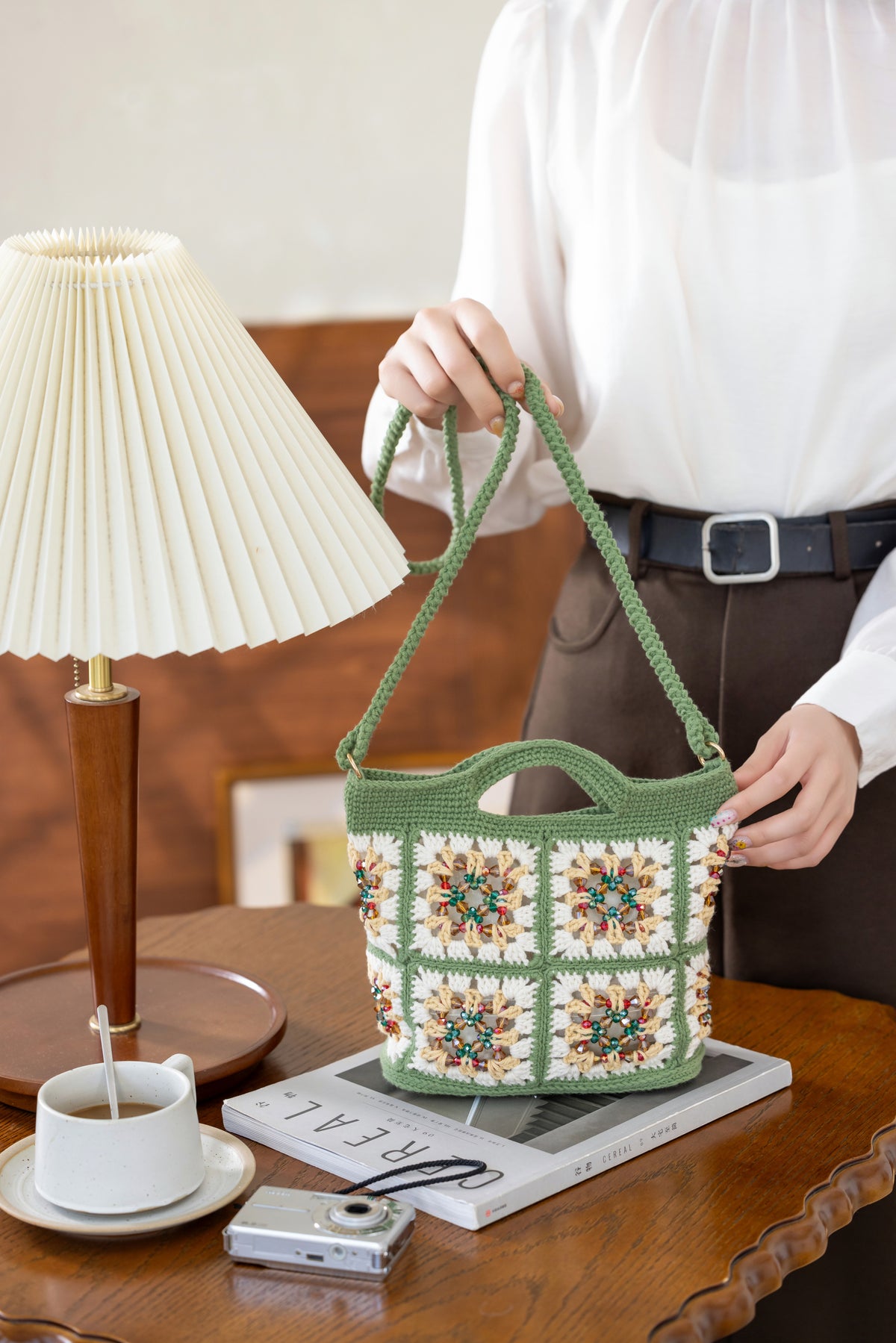 Granny Square Beads Bag Crochet Kit