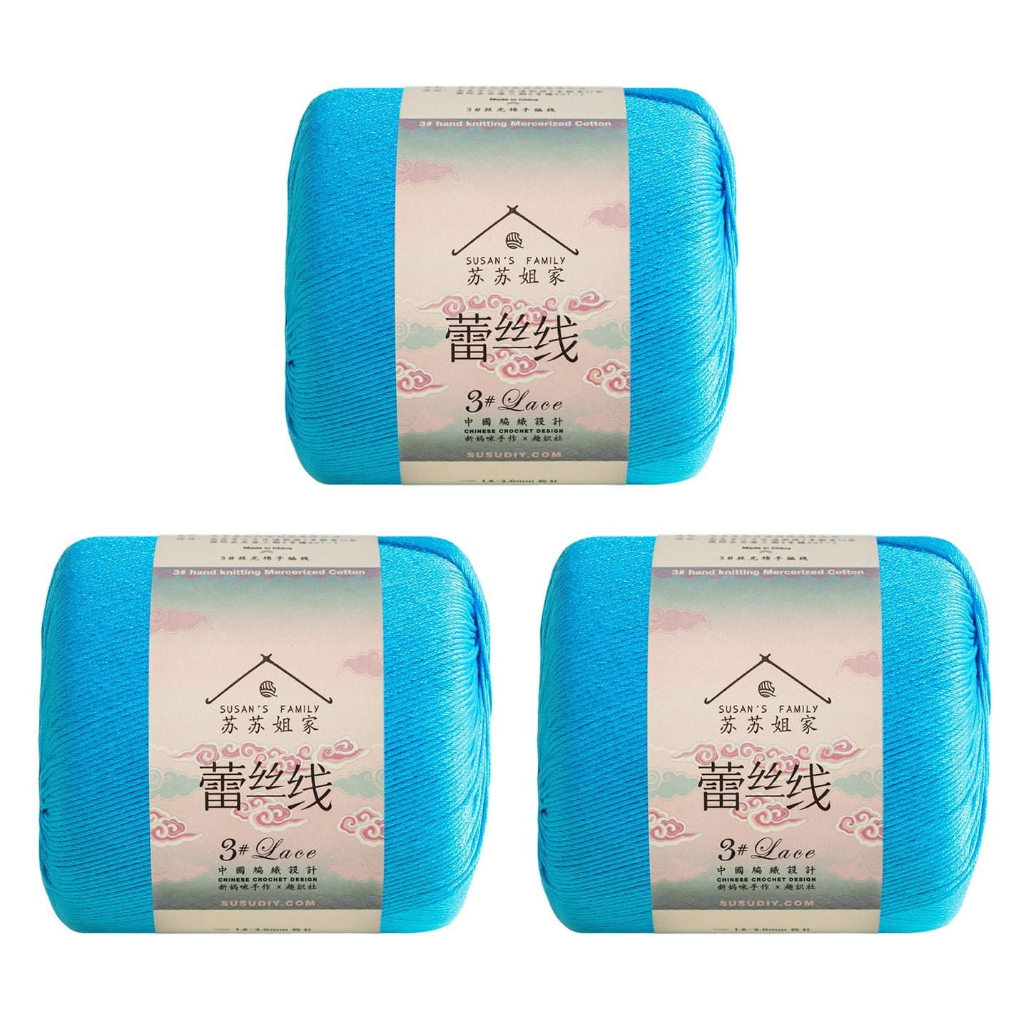 Susan's Family 3# Lace Yarn 3 Packs 【US Warehouse】