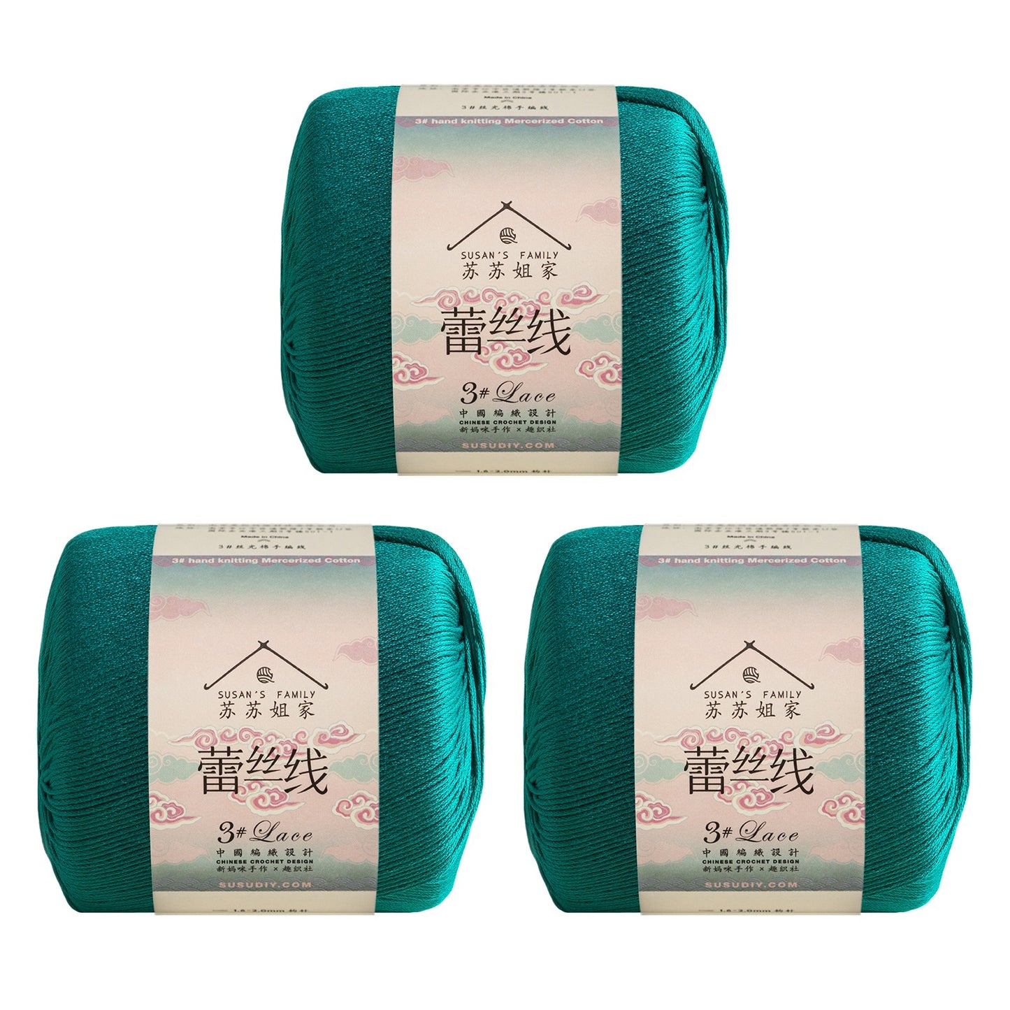 Susan's Family 3# Lace Yarn 3 Packs 【US Warehouse】