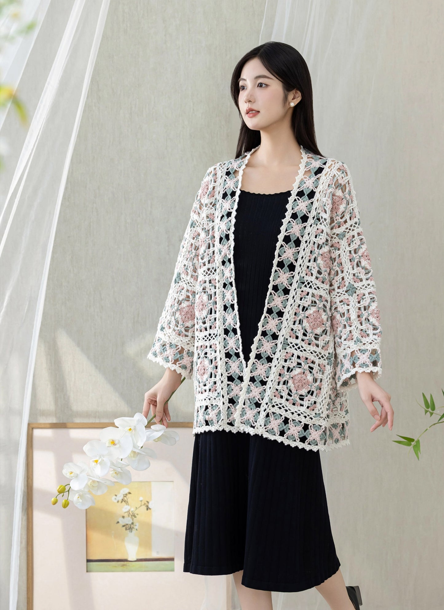 Four-Leaf Persimmon Coat Crochet Kit