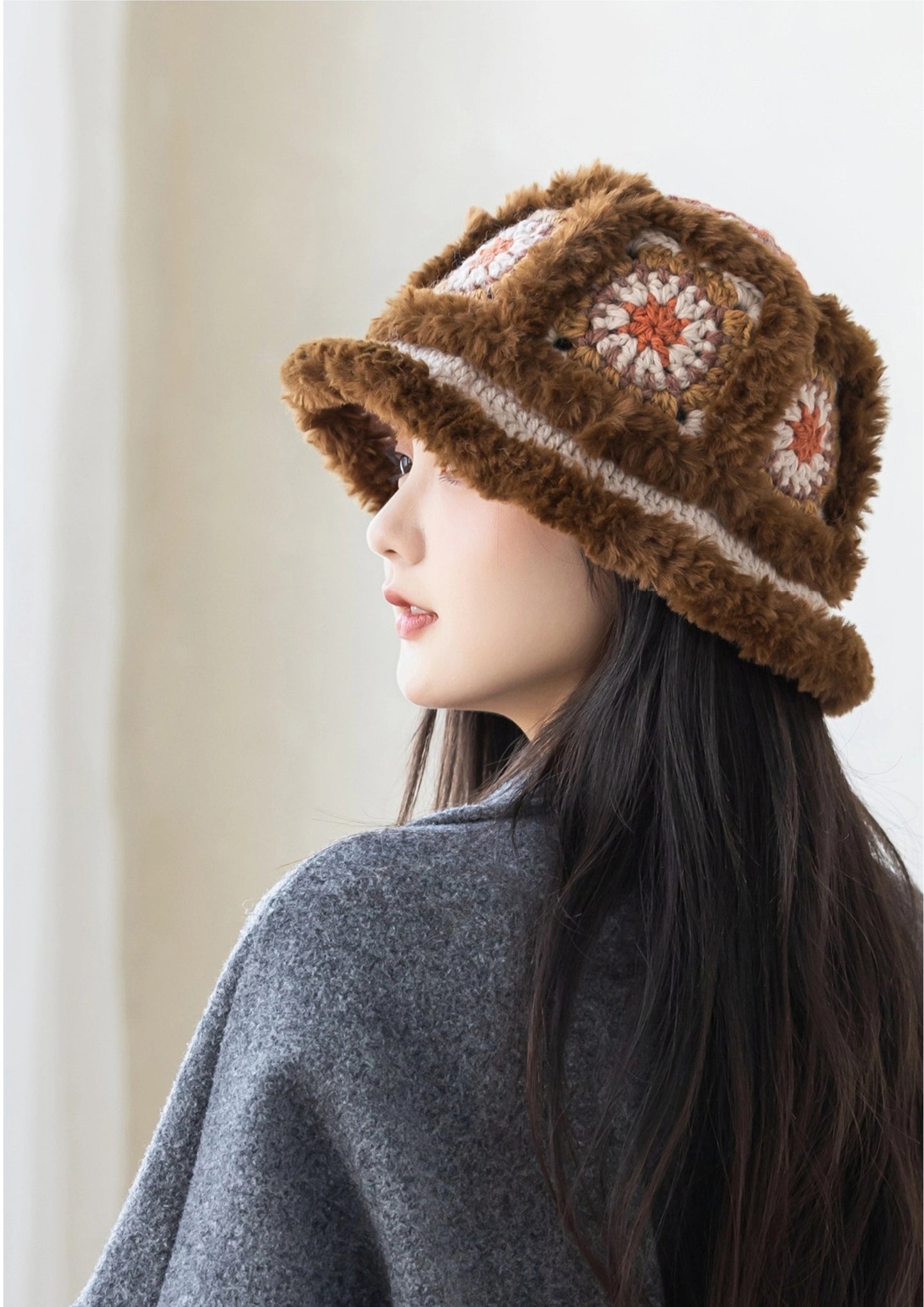 Fluffy Motif Hat Crochet Kit