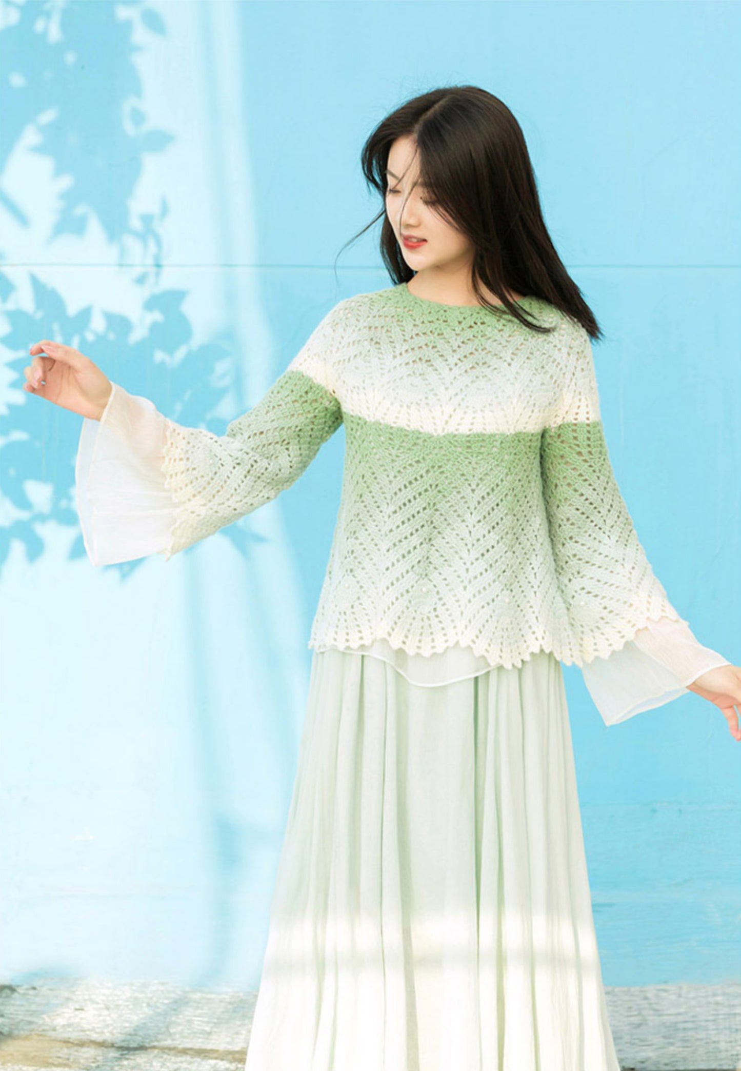 Plume Yoke Sweater Crochet Pattern
