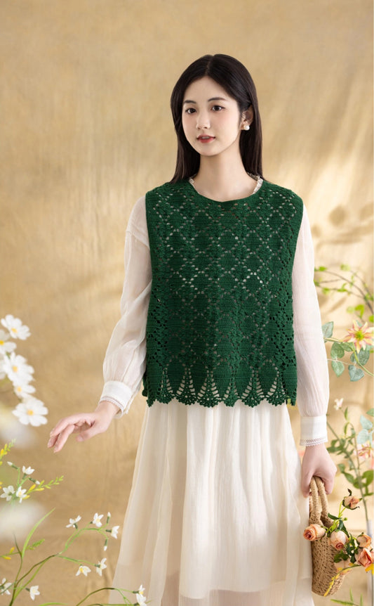 Summer Wind Tie-back Vest Crochet Yarn Kit