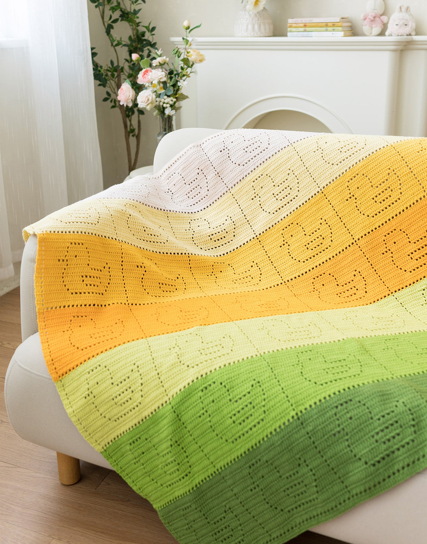 Rainbow Square Blanket Crochet Yarn Kit