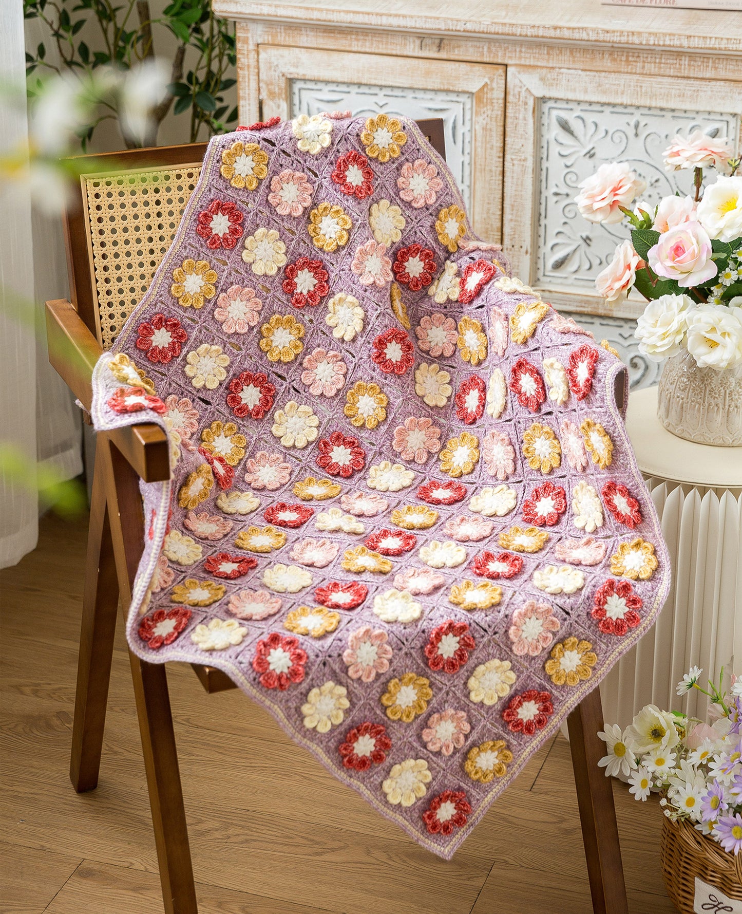 Daisy Motif Blanket Crochet Kit