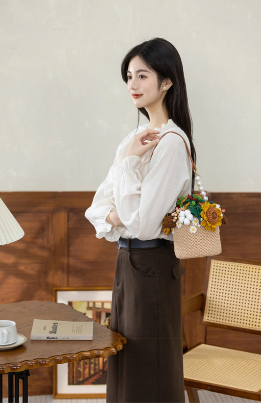 Autumn Field Drawstring Bag Crochet Kit