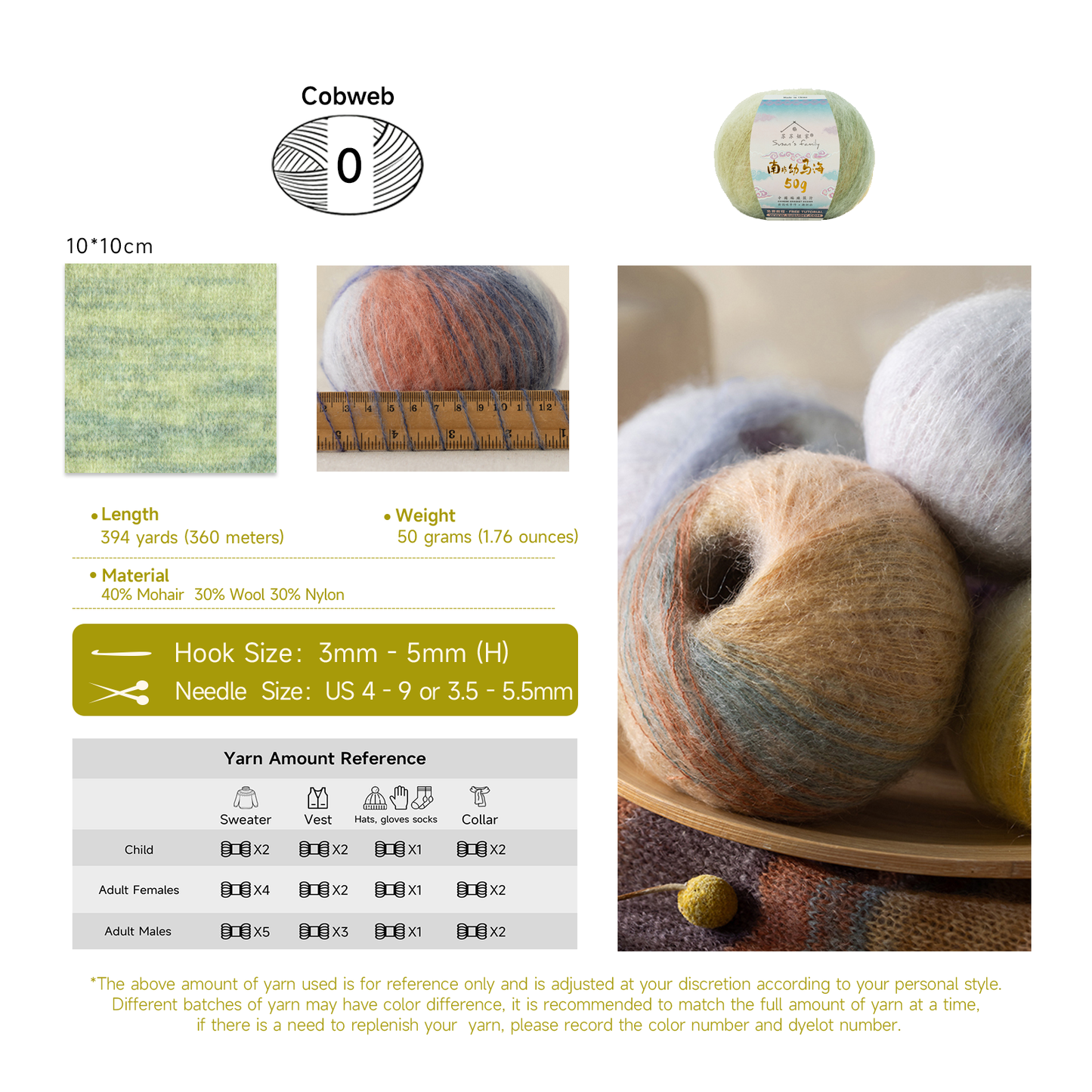 South African Soft Mohair Variegated