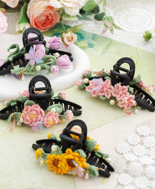 Flower Morning Hairclip Crochet Yarn Kit