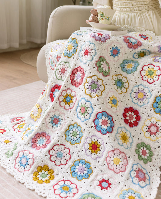 Garden Motif Blanket Crochet Pattern