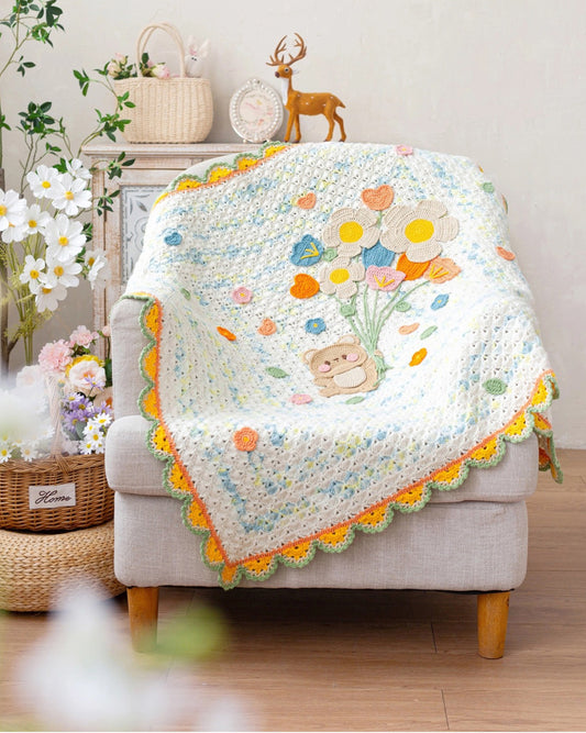 Colorful Playtime Blanket Crochet Yarn Kit