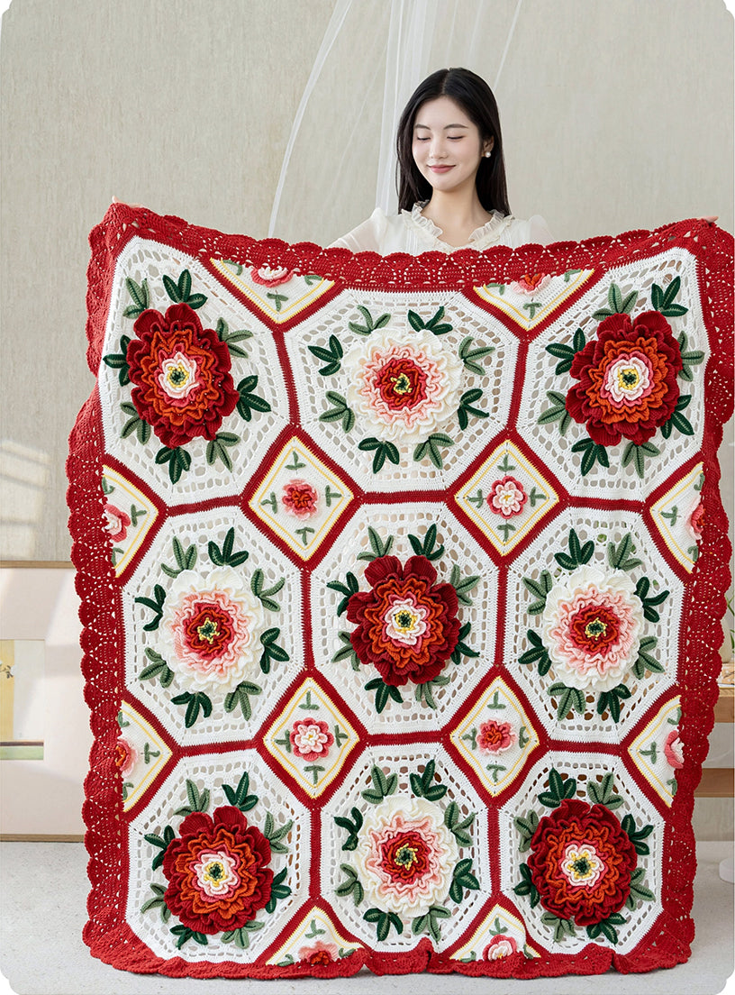 Imperial Peony Blanket Crochet Pattern – Susan's Family Crochet Yarn