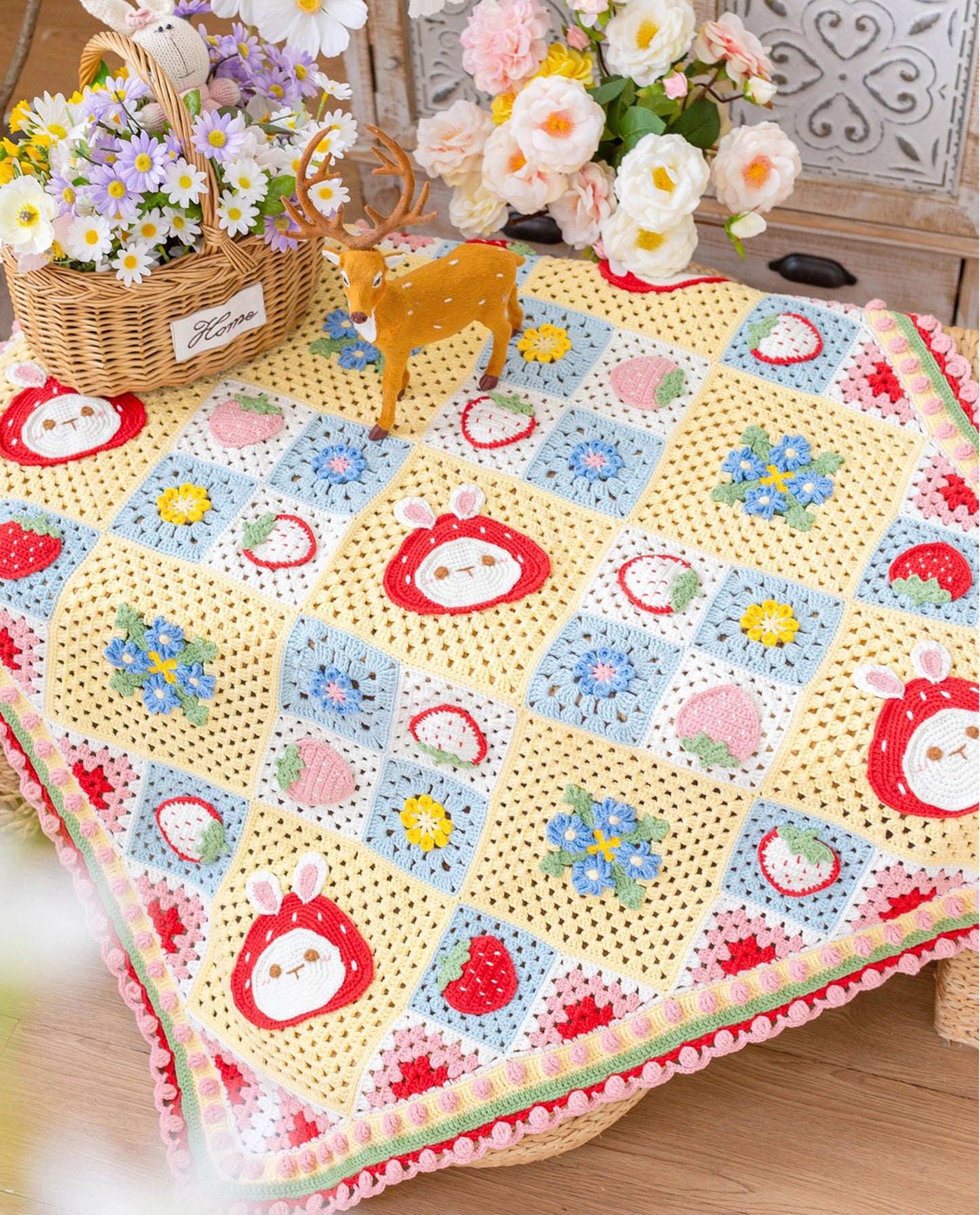 Fruit Patchwork Blanket Crochet Yarn Kit