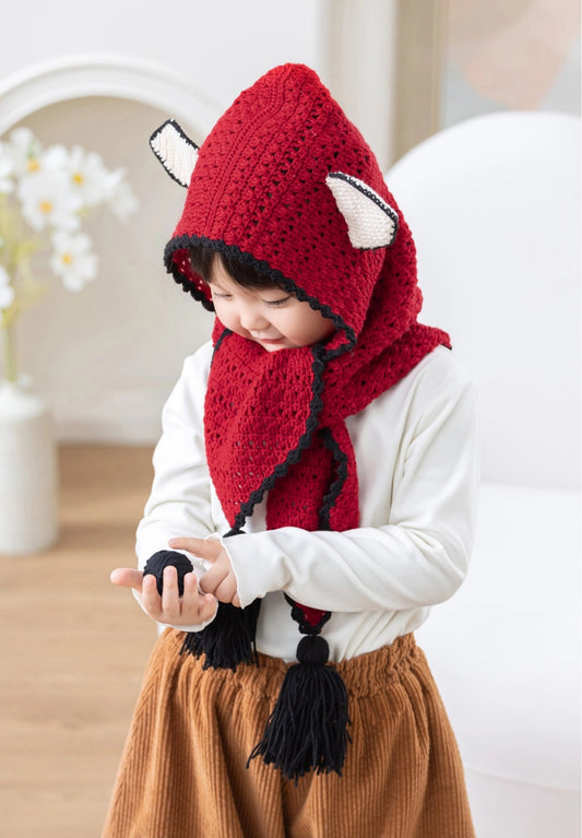 Fox Hooded Scarf Crochet Kit