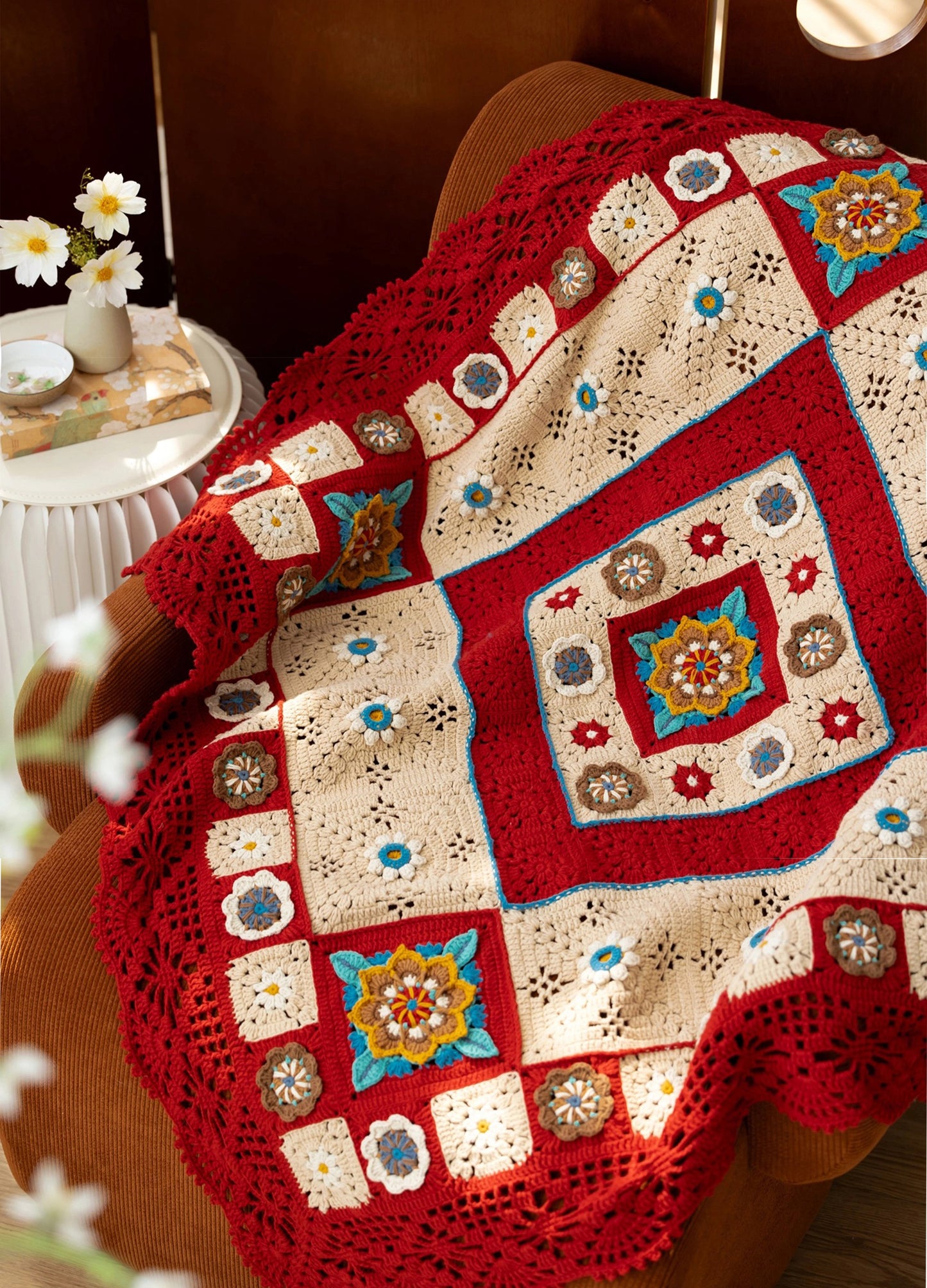 Fullness Flower Blanket Crochet Pattern