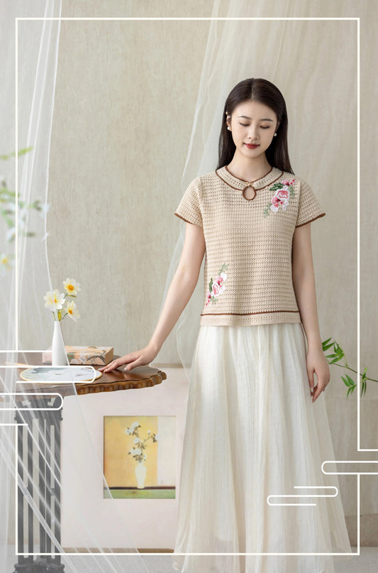 Flower Branch Lace Top Crochet Yarn Kit