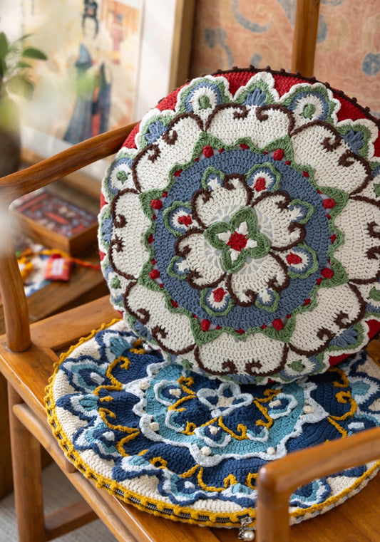 Lotus in Cloud Scroll Pillow Cover Crochet Kit