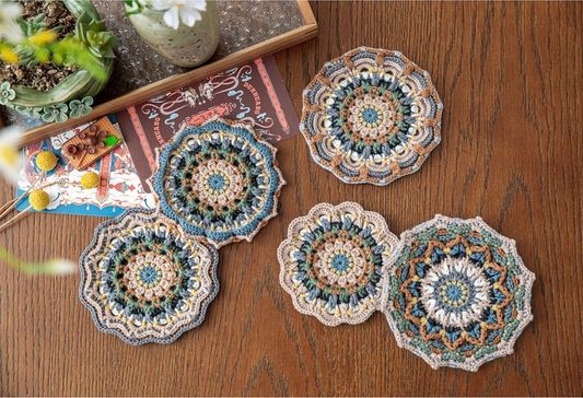 Happy Tea Time Coaster Crochet Yarn Kit