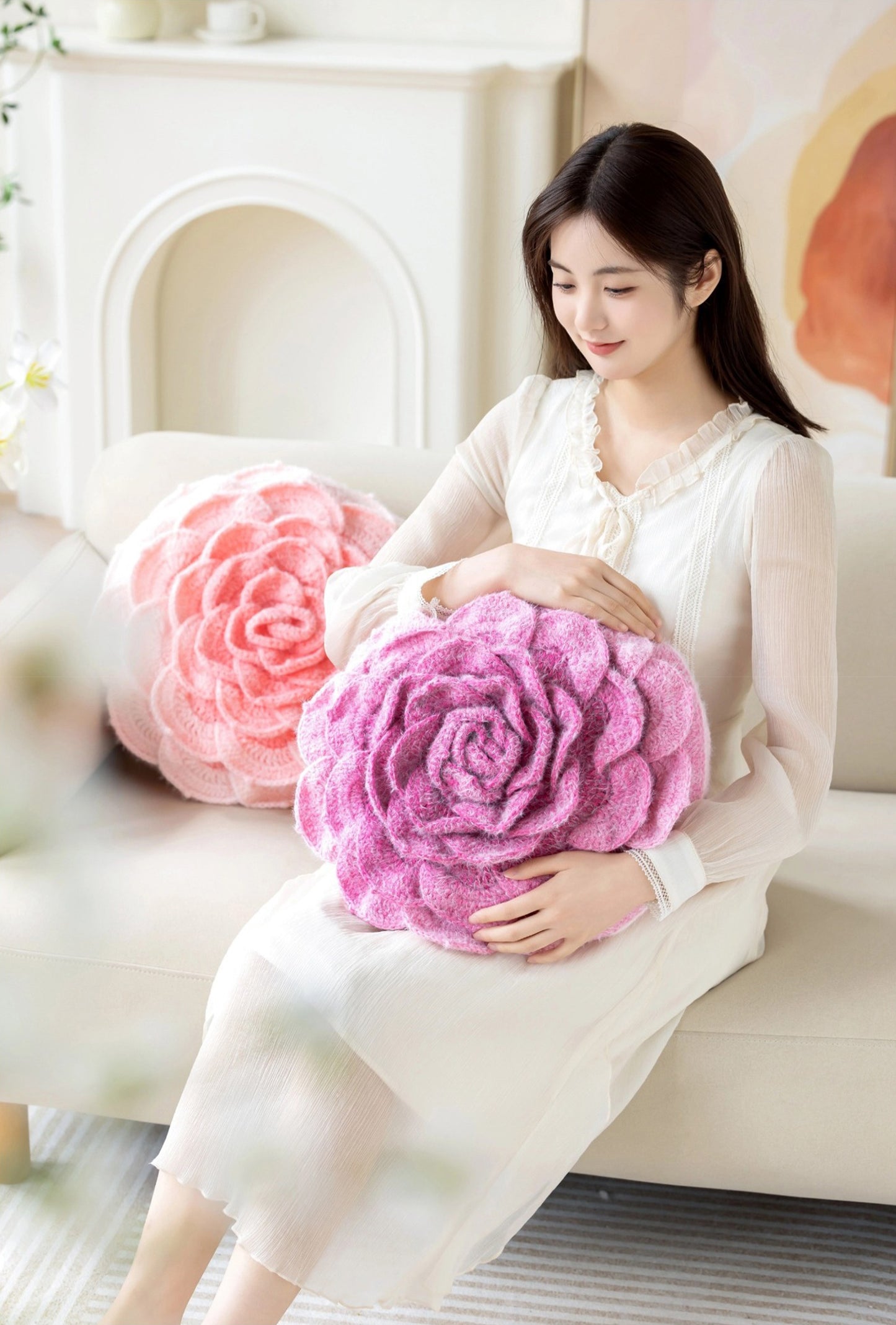 Ombré Bloom Pillow Crochet Pattern