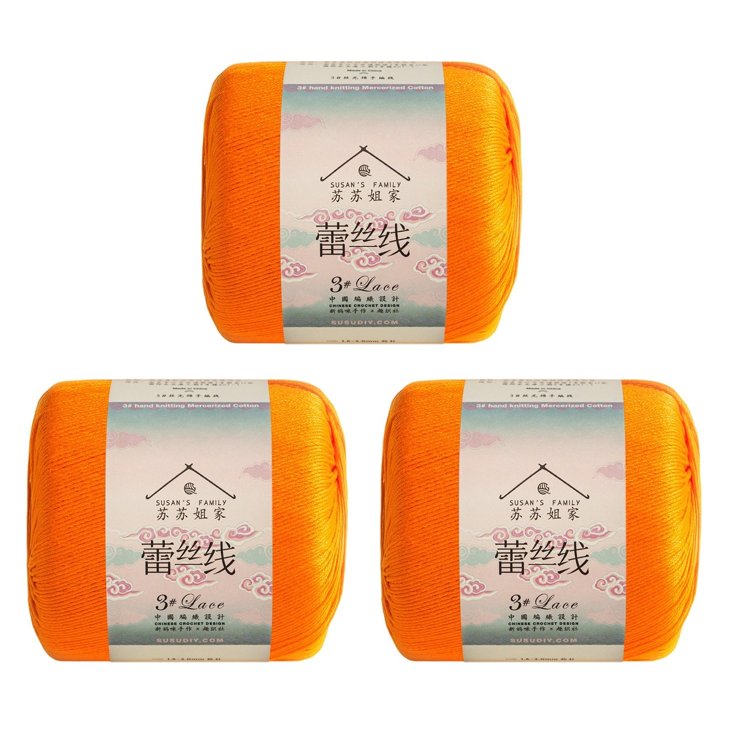 Susan's Family 3# Lace Yarn 3 Packs 【US Warehouse】