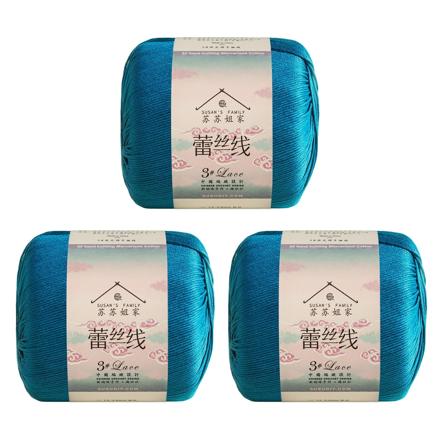Susan's Family 3# Lace Yarn 3 Packs 【US Warehouse】