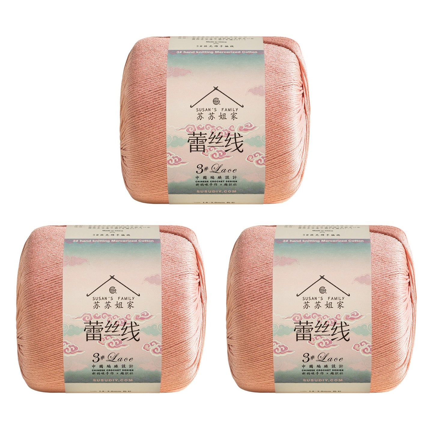 Susan's Family 3# Lace Yarn 3 Packs 【US Warehouse】
