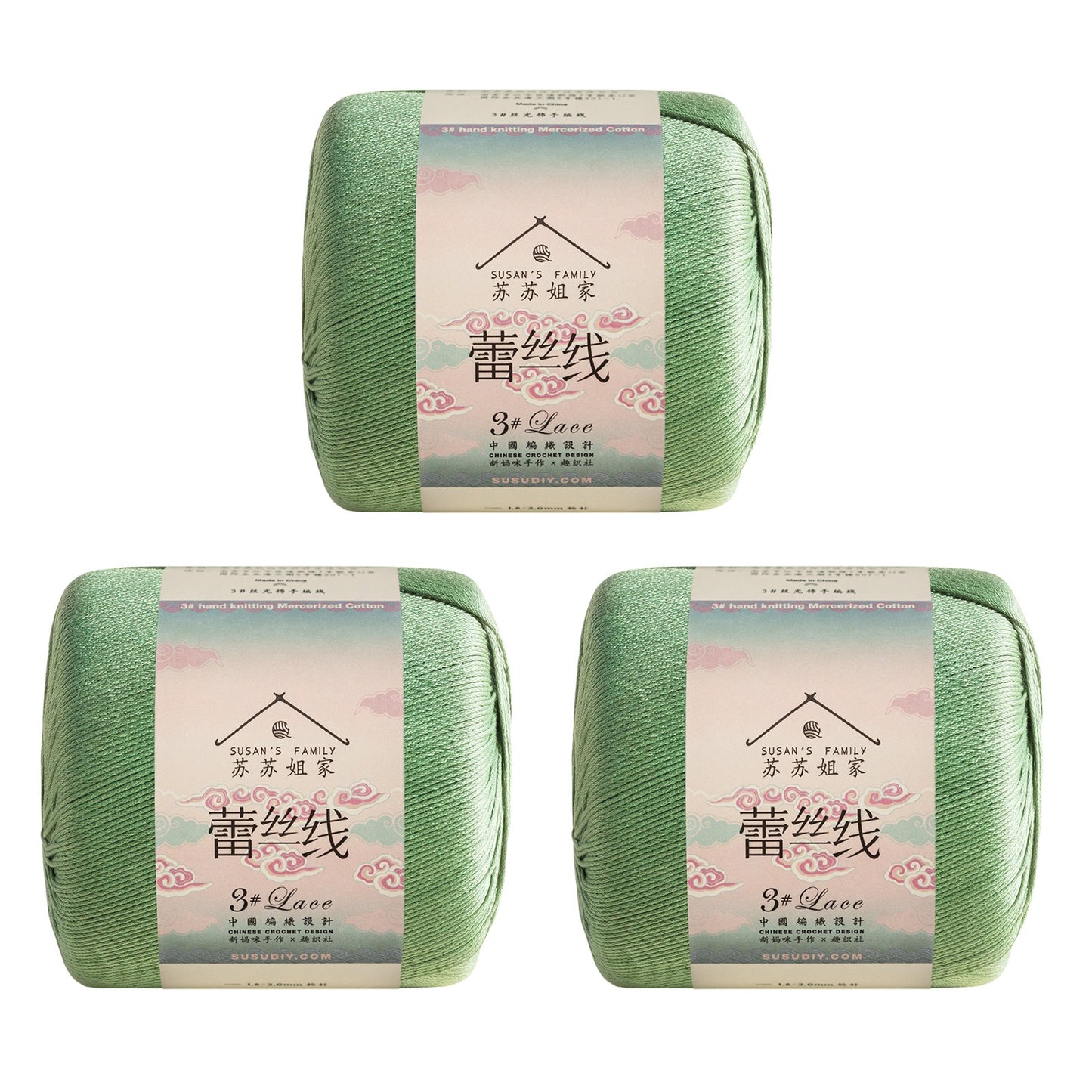 Susan's Family 3# Lace Yarn 3 Packs 【US Warehouse】
