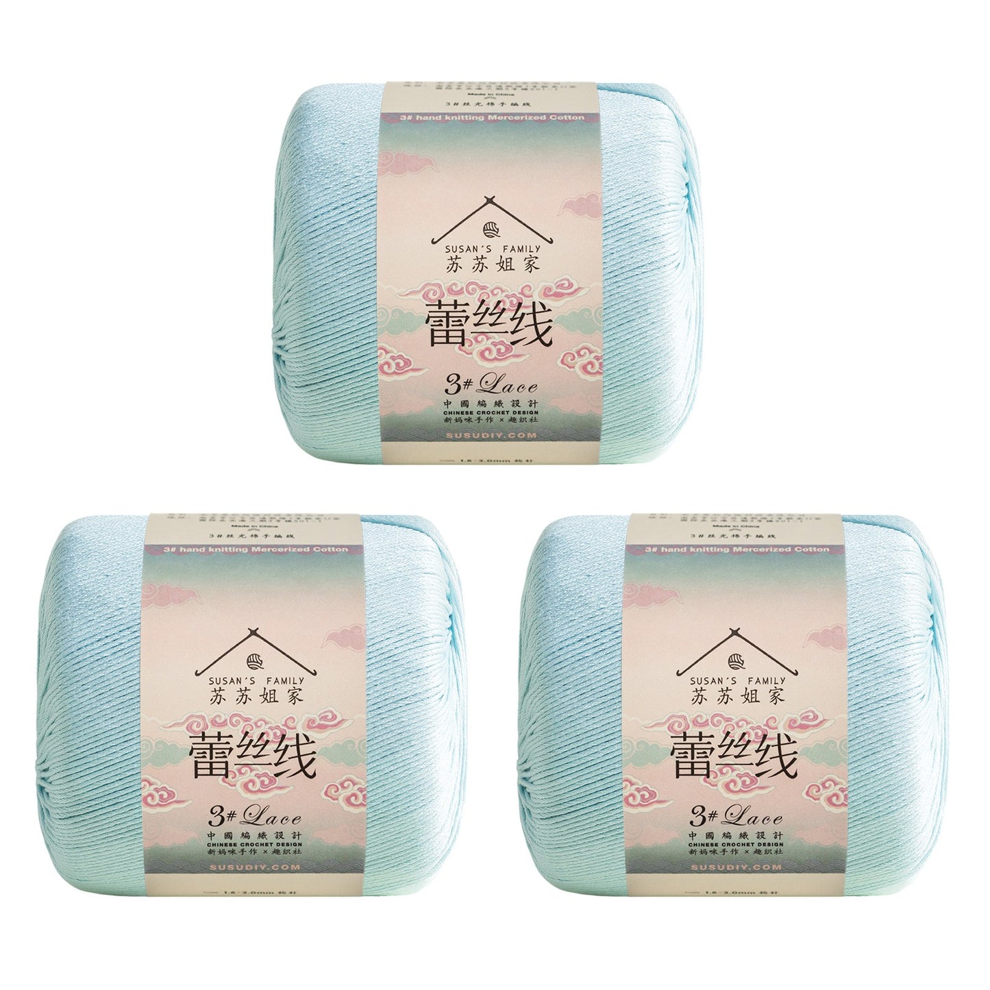 Susan's Family 3# Lace Yarn 3 Packs 【US Warehouse】