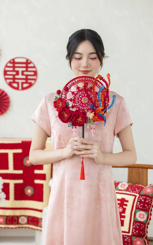 Phoenix and Peony Wedding Fan Crochet Kit