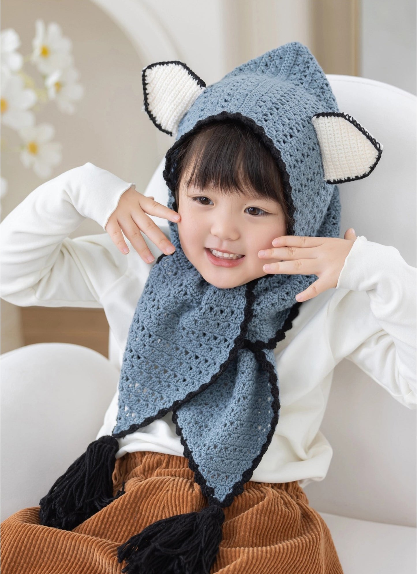 Fox Hooded Scarf Crochet Pattern