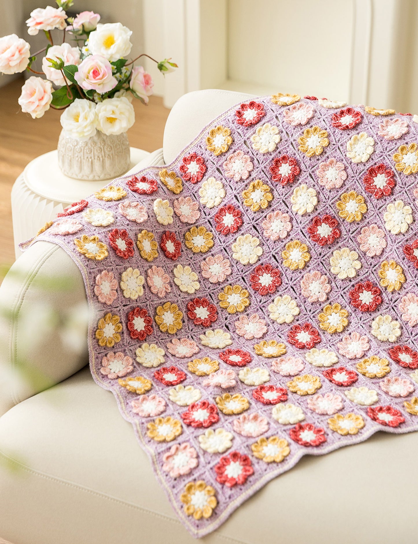 Daisy Motif Blanket Crochet Kit
