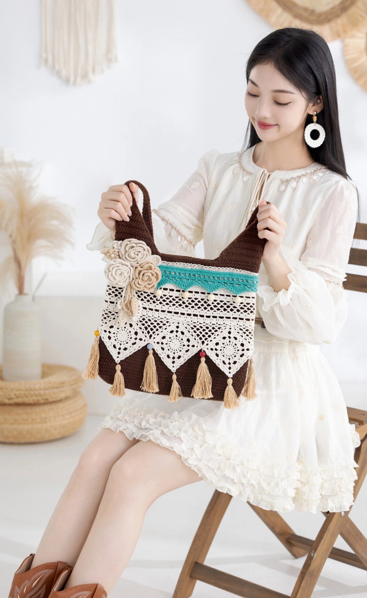 Bohemian Crossbody Bag Crochet Kit