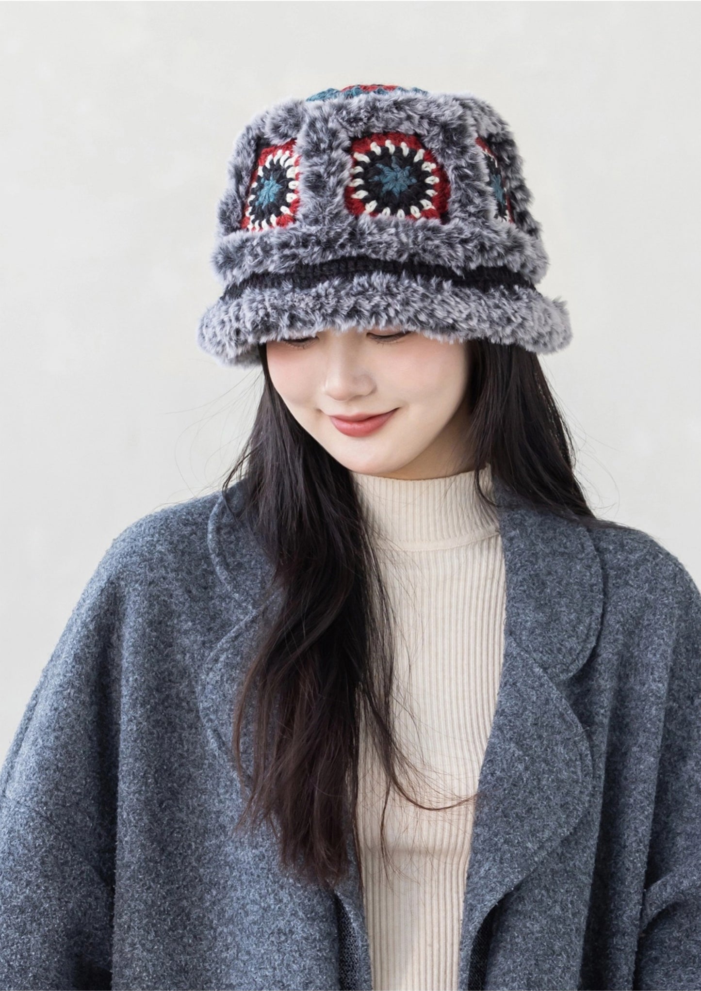 Fluffy Motif Hat Crochet Kit