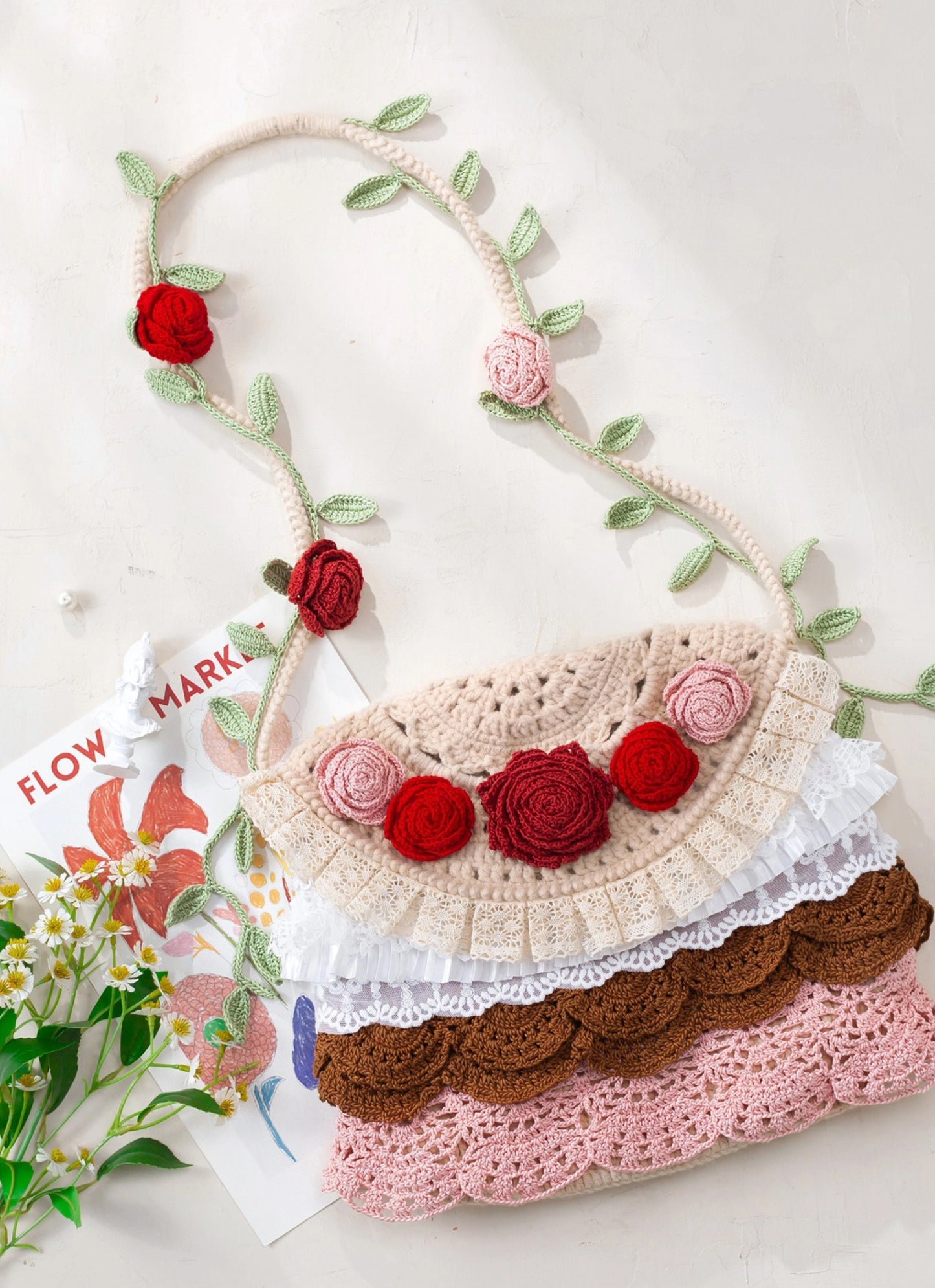 Rose Crossbody Bag Crochet Pattern