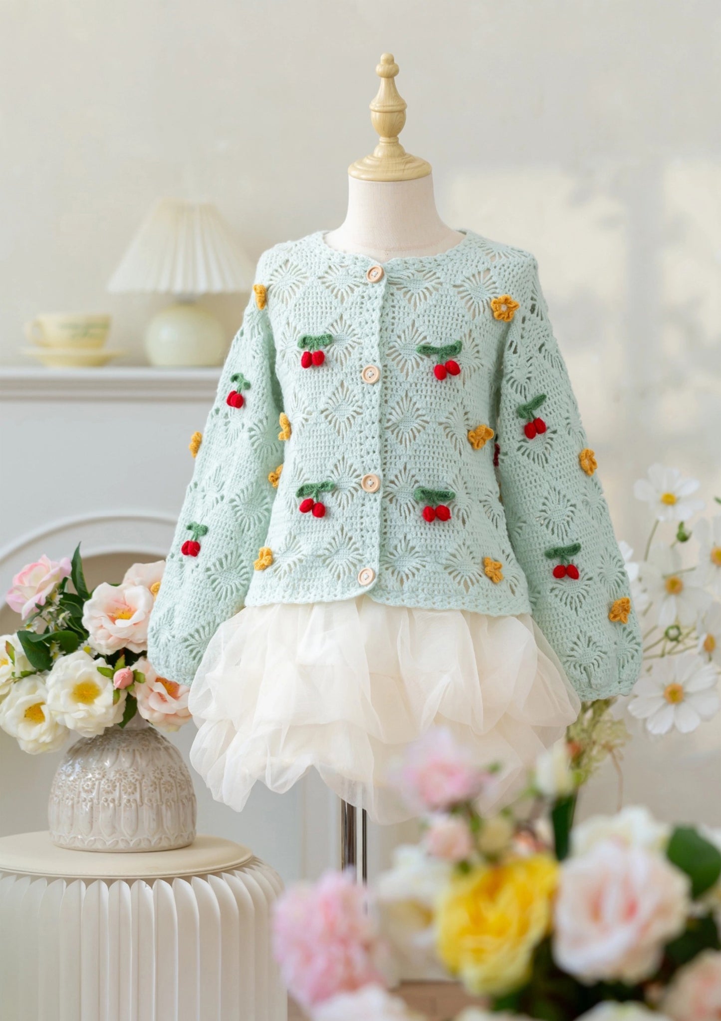 Cherry Blossom Cardigan Crochet Kit