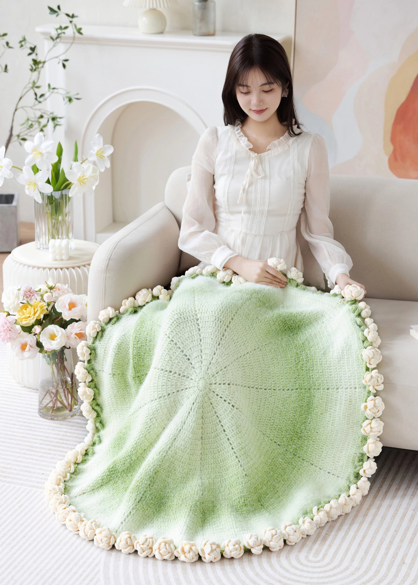 Jasmine Bouquet Blanket Crochet Kit