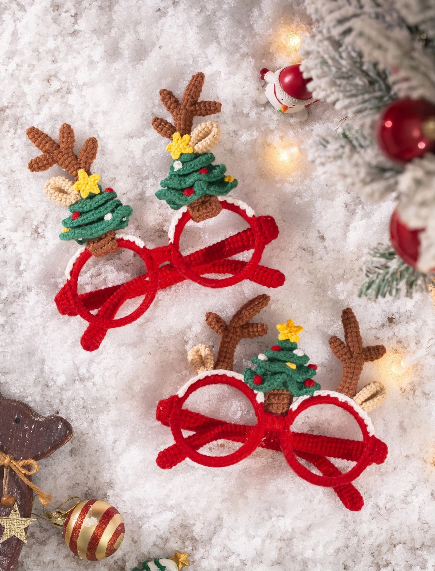 Antler Christmas Glasses Crochet Pattern