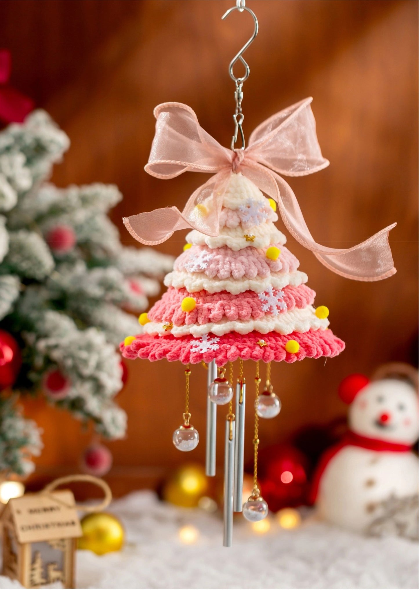 Christmas Tree Wind Chime Crochet Kit