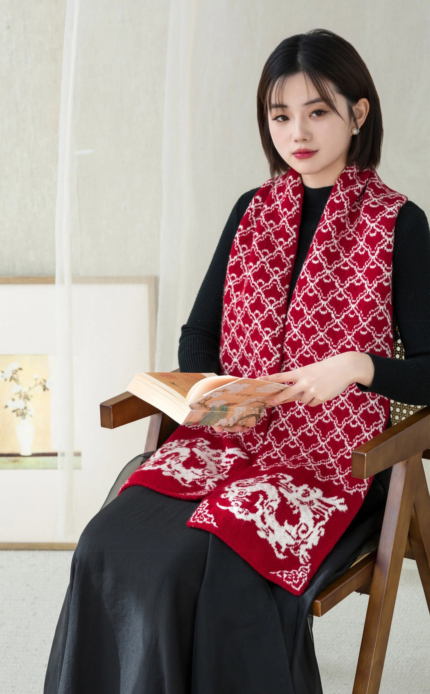 Cloud & Loong Cashmere Scarf Knit Pattern