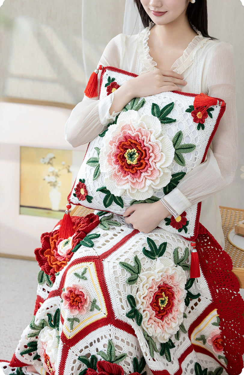 Imperial Peony Blanket Crochet Pattern – Susan's Family Crochet Yarn