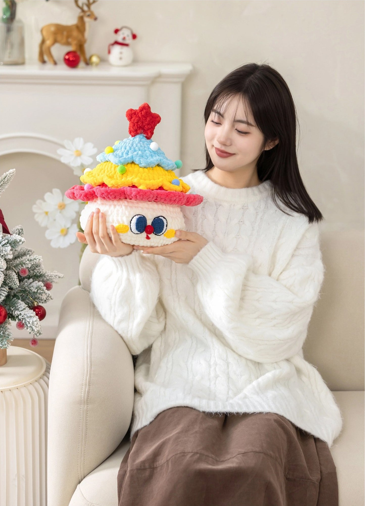 Christmas Tree Pillow Crochet Kit