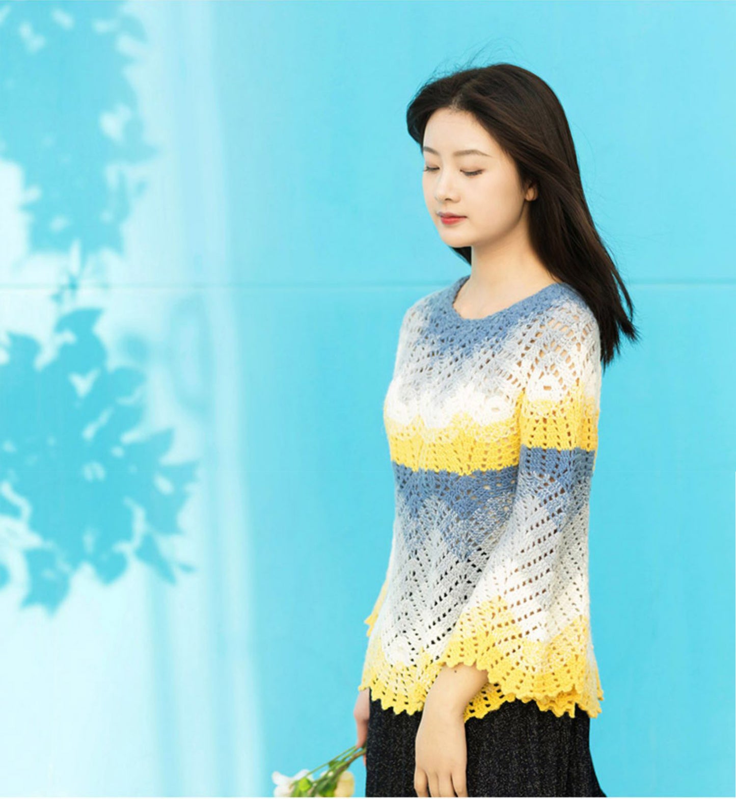 Plume Yoke Sweater Crochet Pattern