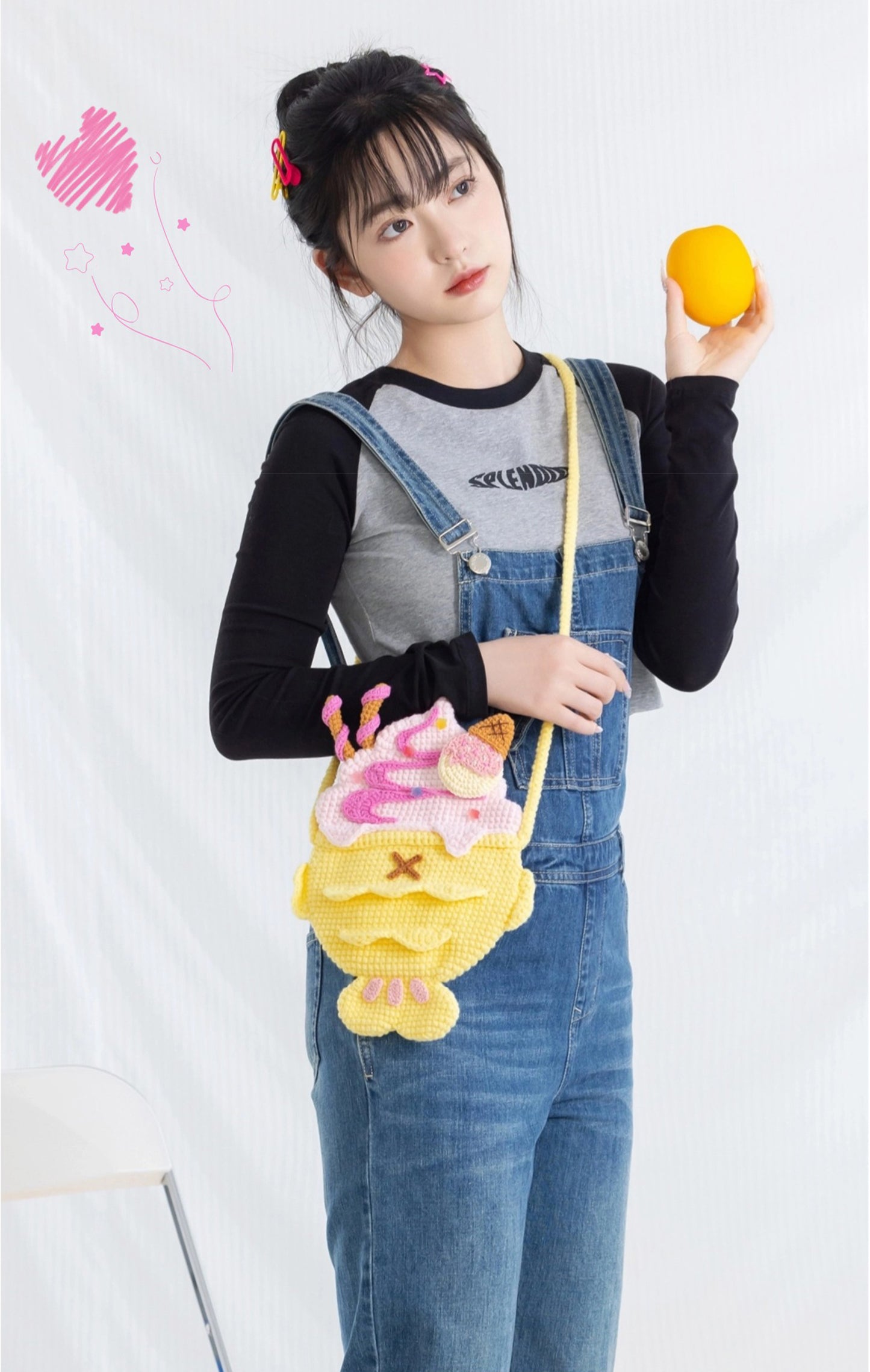 Taiyaki Ice Cream Bag Crochet Pattern