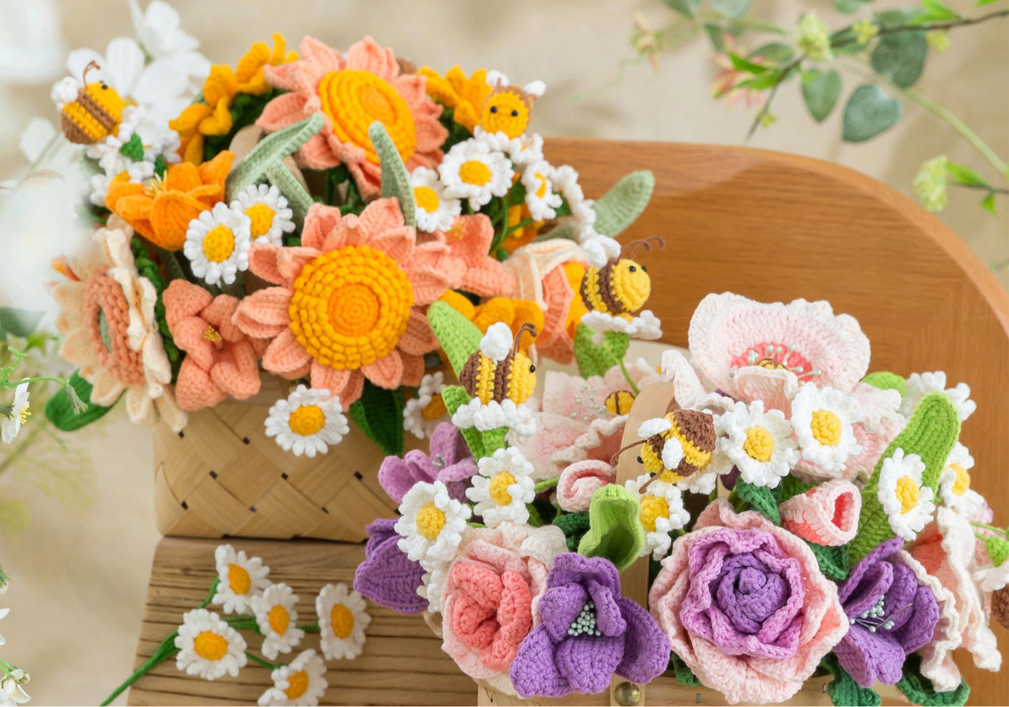Courtyard Small Flower Basket Crochet Yarn Kit