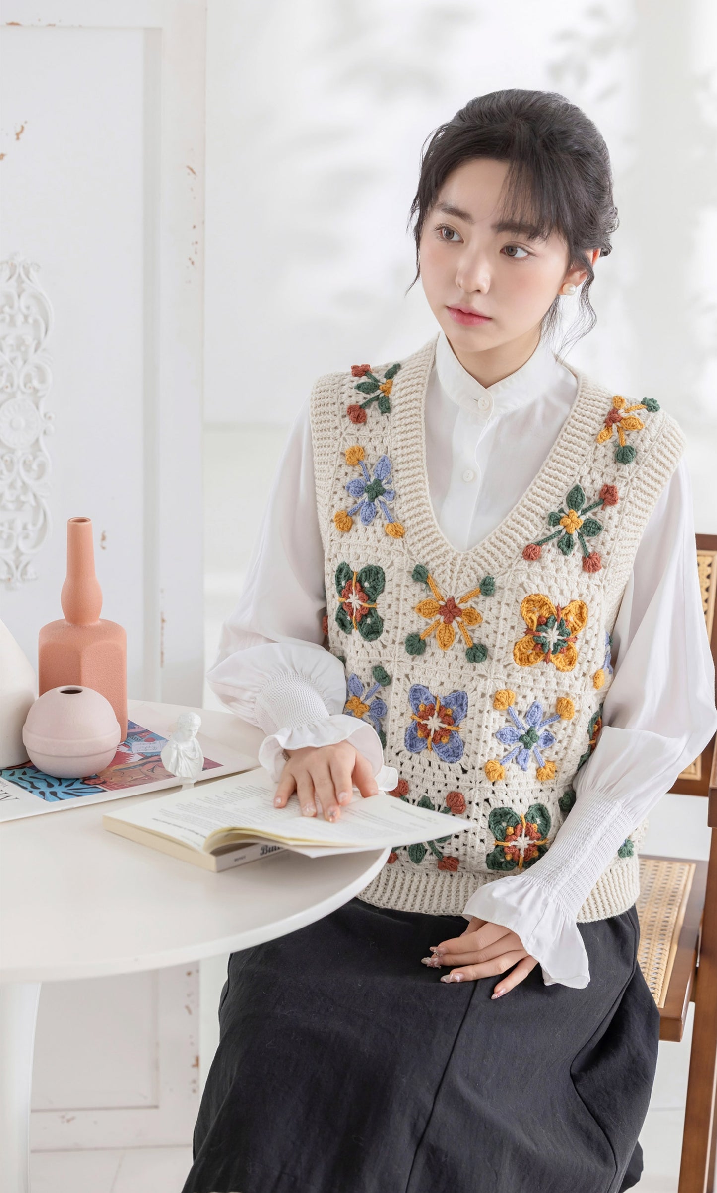 Windmill Motif Vest Crochet Kit