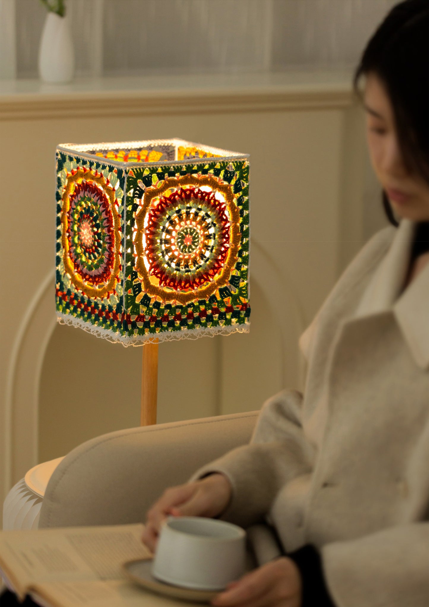 【Pre-sale】Granny Square Lampshade Pre-sale of Finished Custom Product