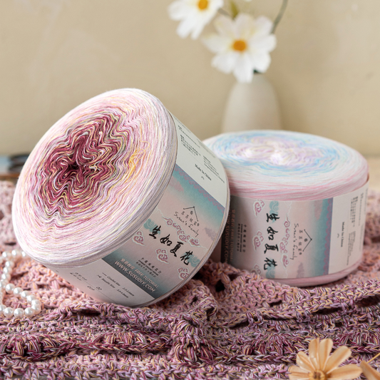 Susan's Family Summer Bloom Gradient Cotton Yarn -2 pack 【US Warehouse】